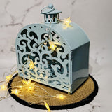 Blue Metal Cage Candle Tealight Holder