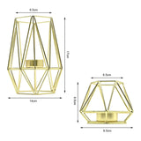 Gold Metal Geometric Candle Holder Pack of 2