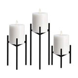 Set of 3 Black Candlesticks (Black, Set of 3) (Candles not Included)