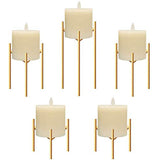 Set of 5 Gold Candlesticks (Gold, Set of 5) (Candles not Included)