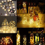 20 LED Wine Bottle Cork Copper Wire String , 2M Battery Operated Wine Bottle Lights (Warm White, 2 Units)